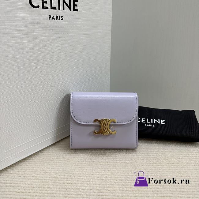 Fortok Celine Triomphe Wallet Purple 10D783 10,5x9cm - 1