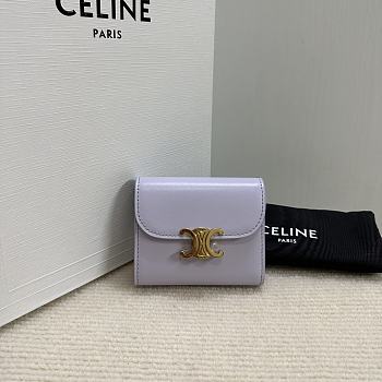 Fortok Celine Triomphe Wallet Purple 10D783 10,5x9cm