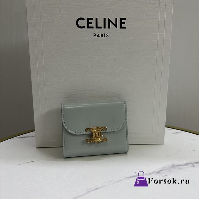 Fortok Celine Triomphe Wallet Light Grey 10D783 10,5x9cm - 1