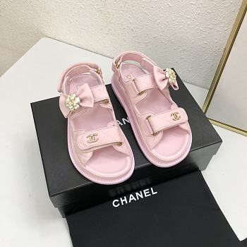 Fortok Chanel Velcro Sandals in Pink 