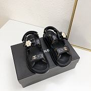Fortok Chanel Velcro Sandals in Black - 1