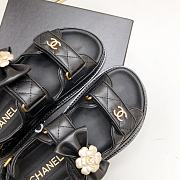 Fortok Chanel Velcro Sandals in Black - 4