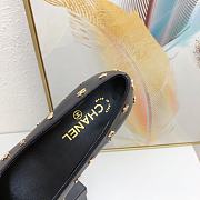 Fortok Chanel Heart Flower Patterns Star Logo Ballet Shoes Black - 2