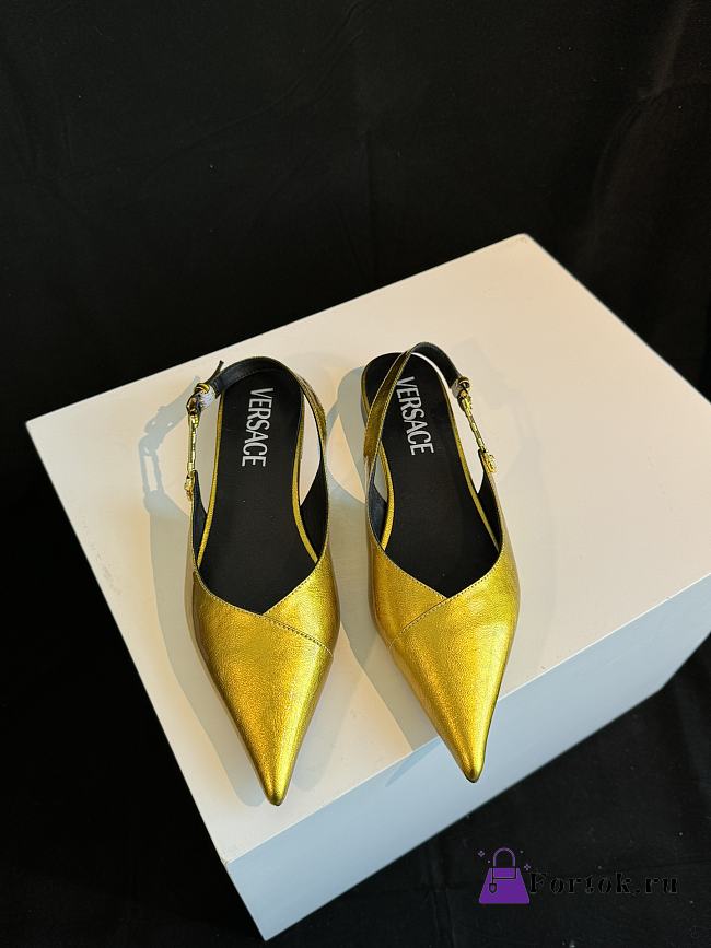 Fortok Versace Medusa Glass Slippers Gold - 1
