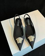 Fortok Versace Black La Medusa Slingback Flats - 1
