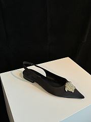 Fortok Versace Black La Medusa Slingback Flats - 3