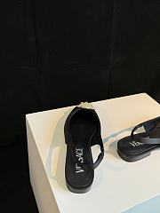 Fortok Versace Black La Medusa Slingback Flats - 5