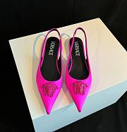 Fortok Versace Pink La Medusa Slingback Flats - 1