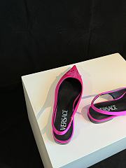 Fortok Versace Pink La Medusa Slingback Flats - 6