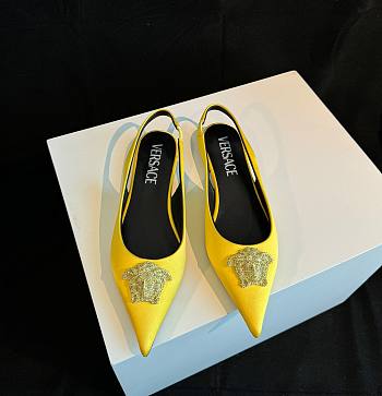 Fortok Versace Yellow La Medusa Slingback Flats