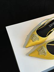 Fortok Versace Yellow La Medusa Slingback Flats - 5