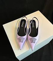 Fortok Versace Purple La Medusa Slingback Flats - 1