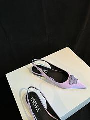 Fortok Versace Purple La Medusa Slingback Flats - 5
