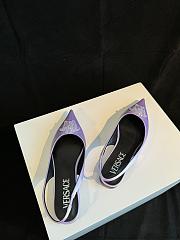 Fortok Versace Purple La Medusa Slingback Flats - 3