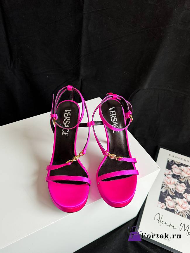 Fortok Versace Medusa Satin Sandals Pink  - 1