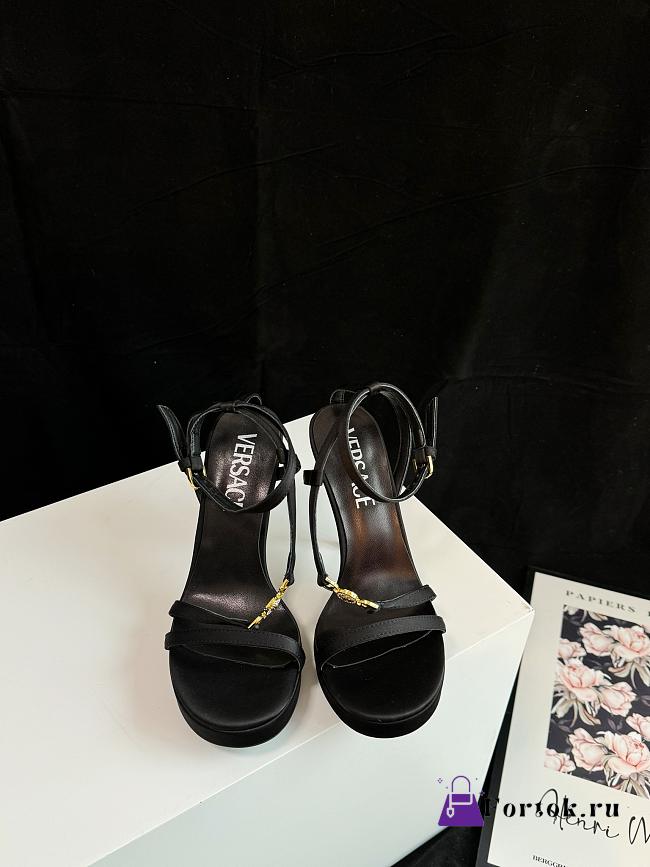 Fortok Versace Medusa Satin Sandals Black - 1