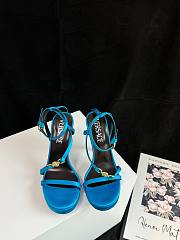 Fortok Versace Medusa Satin Sandals Blue - 1