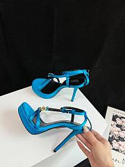 Fortok Versace Medusa Satin Sandals Blue - 6