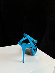 Fortok Versace Medusa Satin Sandals Blue - 4