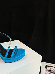 Fortok Versace Medusa Satin Sandals Blue - 2