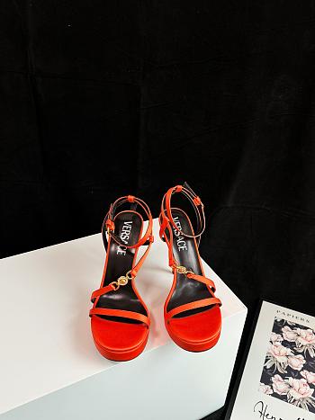 Fortok Versace Medusa Satin Sandals Orange