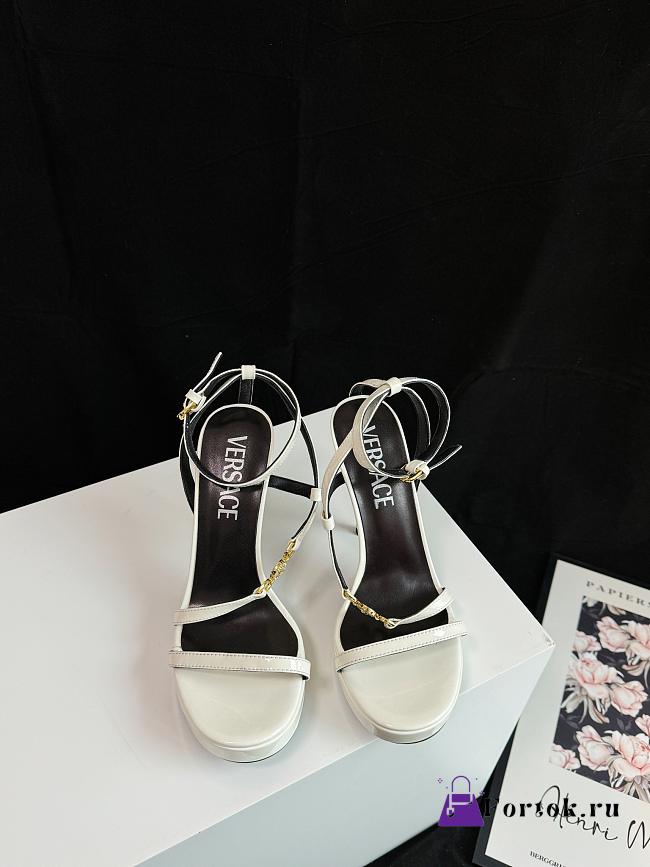 Fortok Versace Medusa Satin Sandals White - 1
