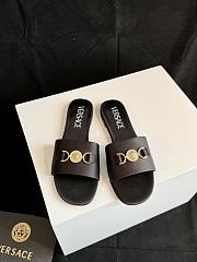 Fortok Versace Black Satin Logo Slides - 1