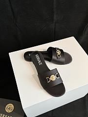 Fortok Versace Black Satin Logo Slides - 5