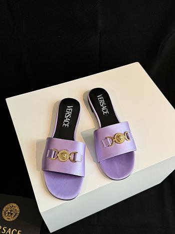 Fortok Versace Purple Satin Logo Slides