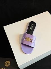 Fortok Versace Purple Satin Logo Slides - 5