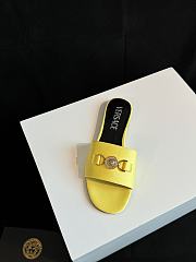 Fortok Versace Yellow Satin Logo Slides - 6