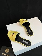 Fortok Versace Yellow Satin Logo Slides - 4