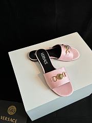Fortok Versace Pink Satin Logo Slides - 5