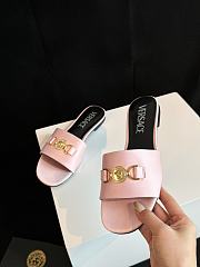 Fortok Versace Pink Satin Logo Slides - 6