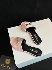 Fortok Versace Pink Satin Logo Slides - 4