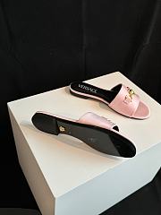 Fortok Versace Pink Satin Logo Slides - 2