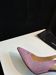 Fortok Saint Laurent Classic Crystal High Heels Pink - 4