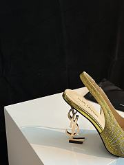 Fortok Saint Laurent Classic Crystal High Heels Gold - 6