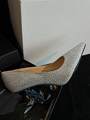 Fortok Saint Laurent Classic Crystal High Heels Silver - 3