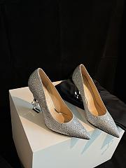 Fortok Saint Laurent Classic Crystal High Heels Silver - 1