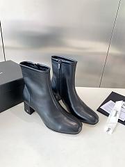 Fortok Chanel Chunky Heel Short Boots Black - 1