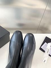 Fortok Chanel Chunky Heel Short Boots Black - 6