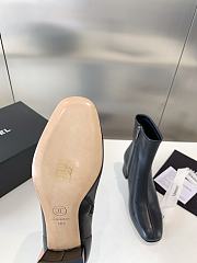 Fortok Chanel Chunky Heel Short Boots Black - 2