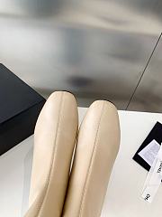 Fortok Chanel Chunky Heel Short Boots Beige - 4