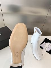 Fortok Chanel Chunky Heel Short Boots White - 6