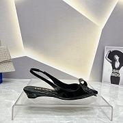 Fortok Prada Black Crystal-embellished Slingback Pumps - 6