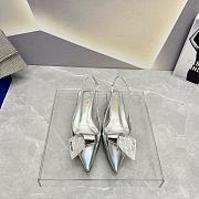 Fortok Prada Silver Crystal-embellished Slingback Pumps - 1