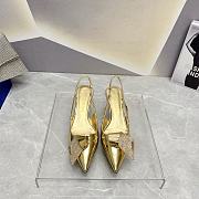 Fortok Prada Gold Crystal-embellished Slingback Pumps - 1