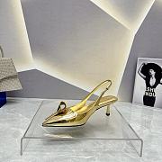 Fortok Prada Gold Crystal-embellished Slingback Pumps - 5