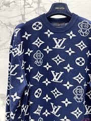 Fortok Louis Vuitton Jacquard Wool Knitted Sweater Blue - 6